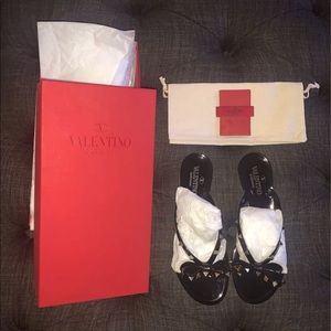 New Valentino Rockstud jelly flip flops